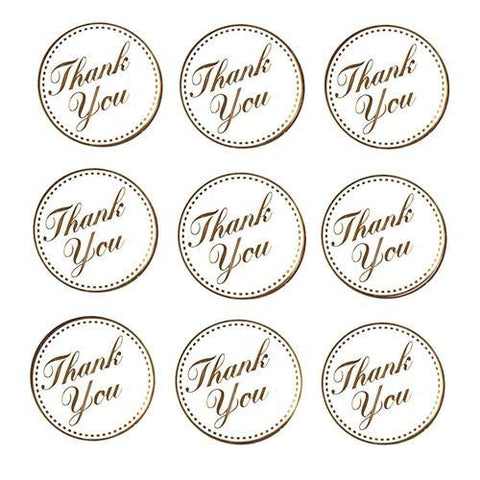 Thank You Wedding Foil Seal Stickers, 1-Inch, 24-count