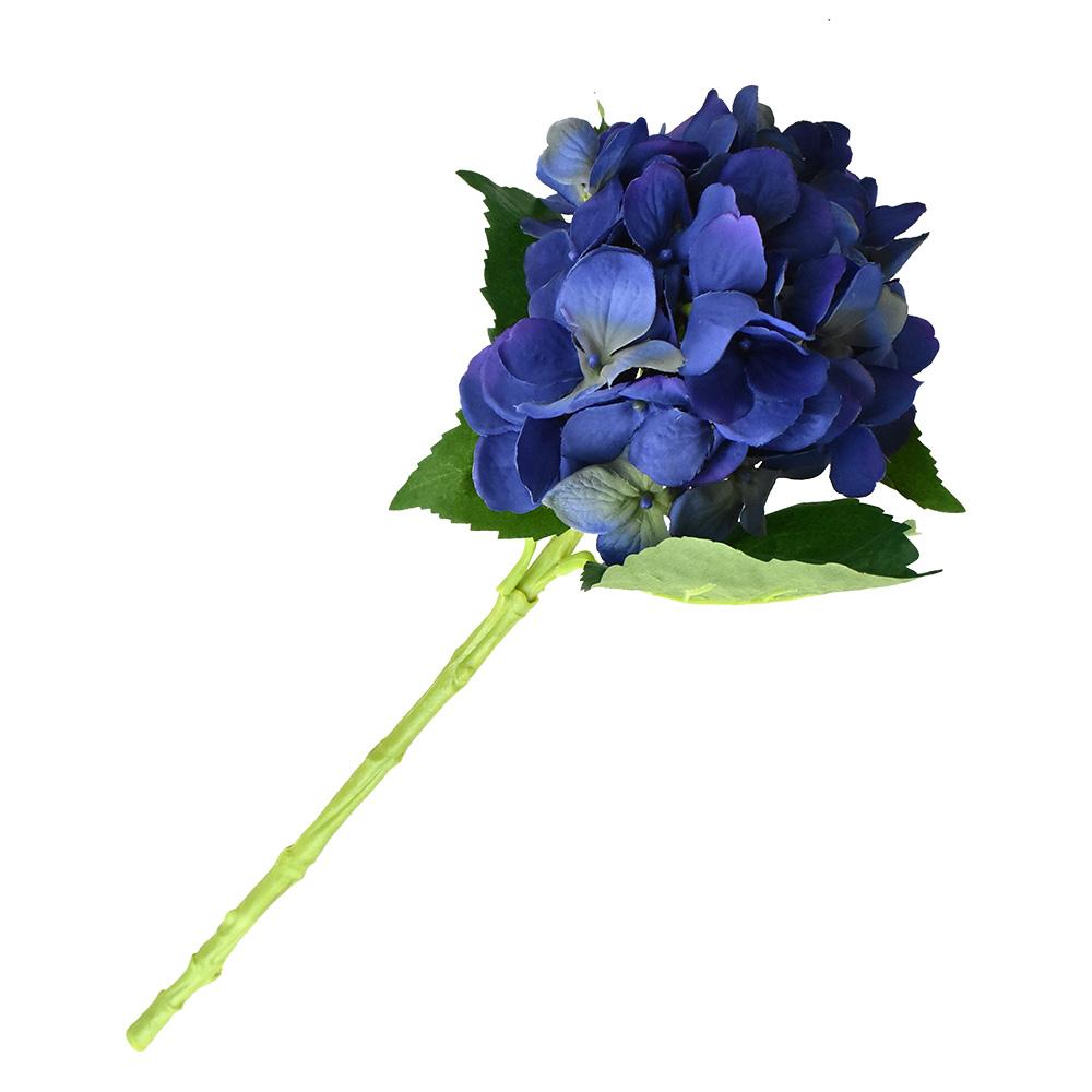 Artificial Tall Hydrangea Floral Stem, Blue, 19-Inch