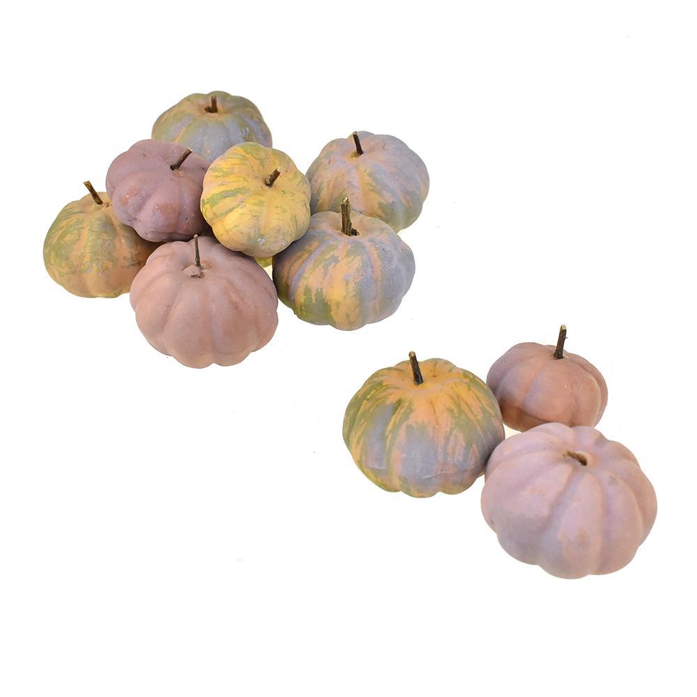 Artificial Mini Bagged Pumpkins Fall Decor, Natural, Assorted Sizes, 24-Piece