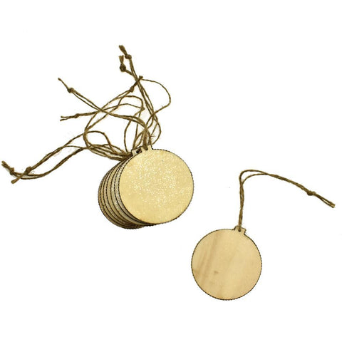 Rounded Tree Bark Christmas Ornaments, 8-Count