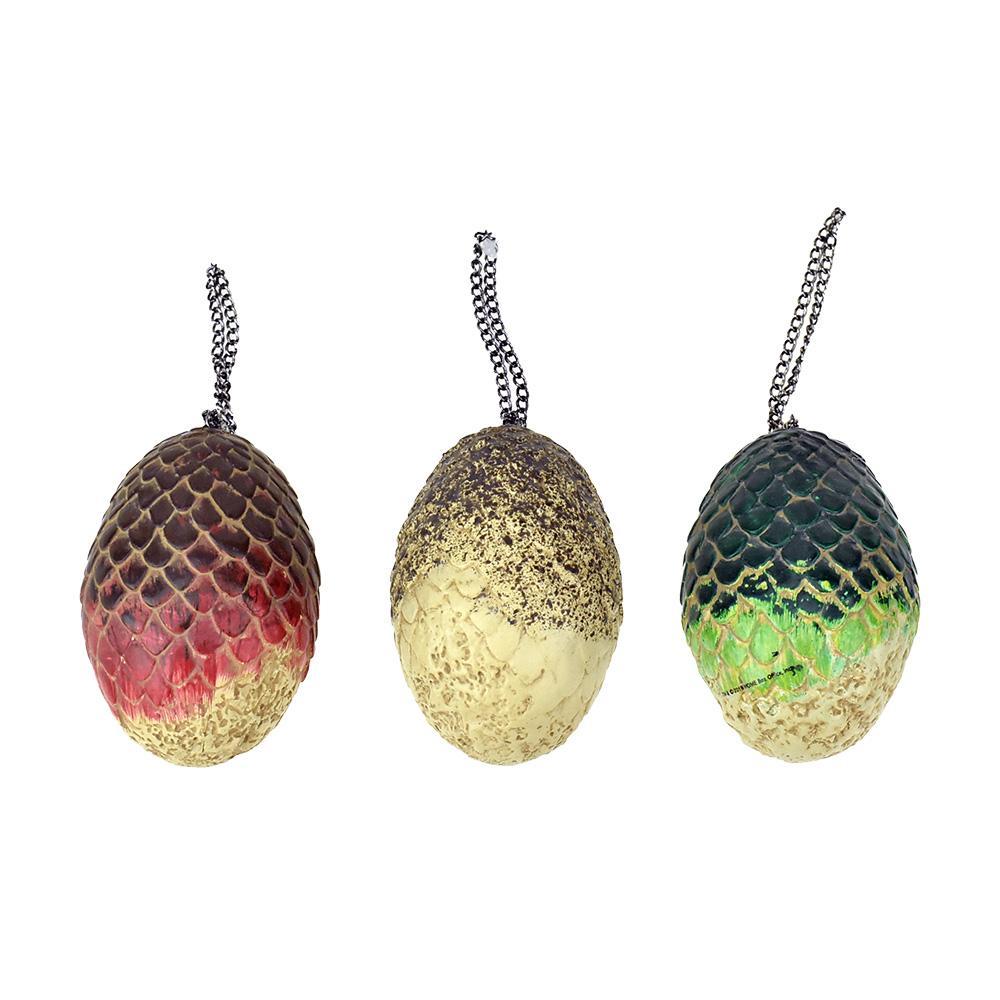 Resin Game of Thrones Dragon Egg Ornaments, 3-Inch, 3-Piece