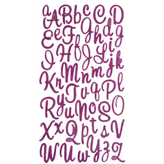 Glitter Cursive Alphabet Letter Stickers, 1-Inch, 50-Count