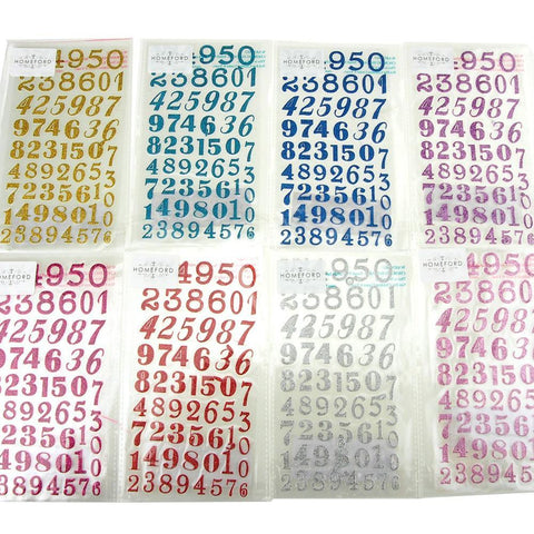 Glitter Number Stickers Three Styles, 3/4-inch, 60-count