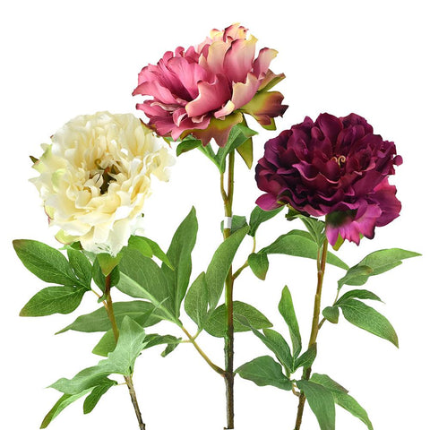 Artificial Peony Spray, 21-Inch