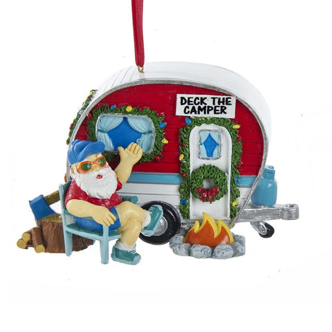 Vintage Style Santa Camper Christmas Ornament, 2-1/2-Inch