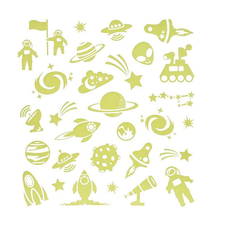 Glow In The Dark Outer Space Stickers, 30-Piece