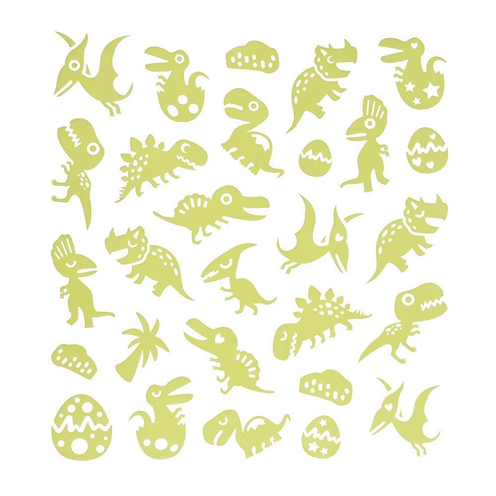 Glow In The Dark Dinosaur Stickers, 28-Piece