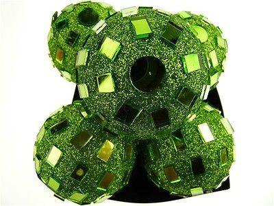 Glitter Disco Ornament Balls, 2-1/4-inch, 6-Piece
