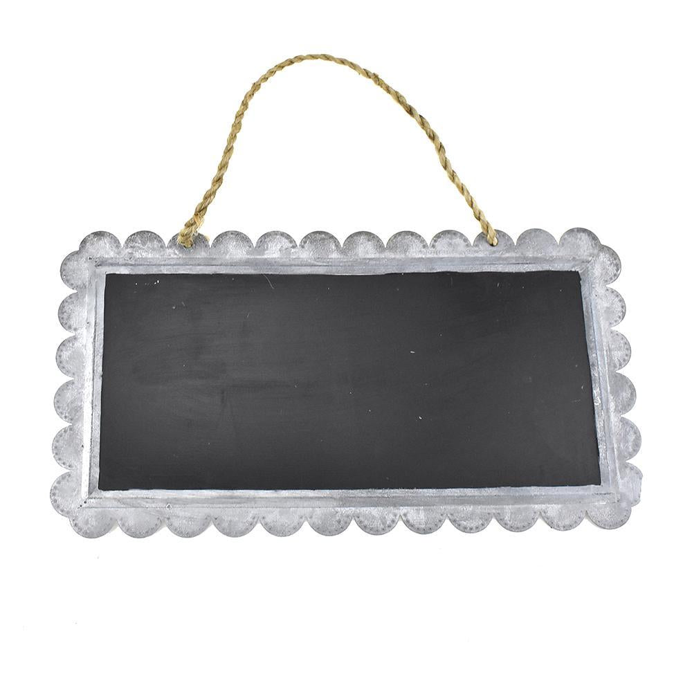 Hanging Scallop Edge Chalkboard, Gray, 18-1/2-Inch