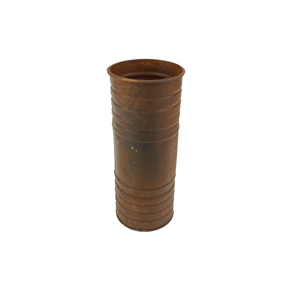 Large Metal Pillar Candle Holder and Vase, Rust, 8-Inch