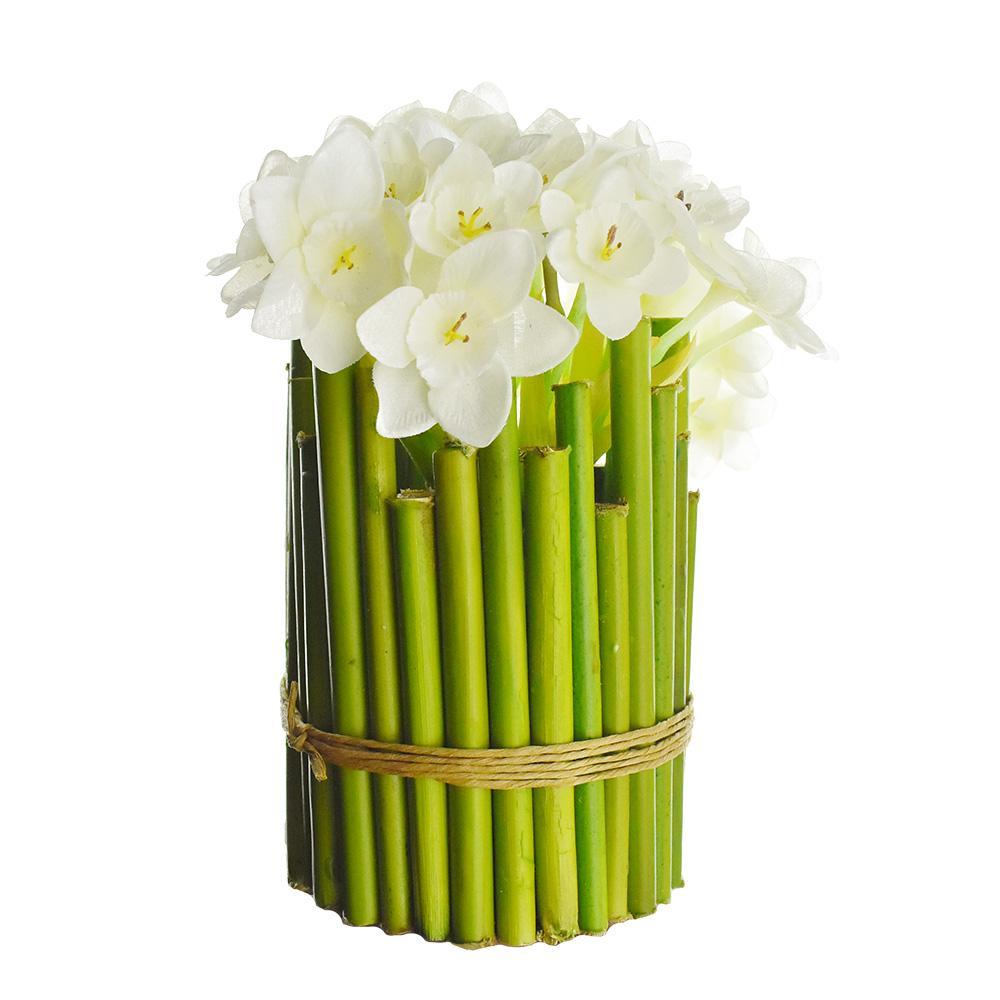 Artificial Daffodils in Tube Planter, 7-Inch