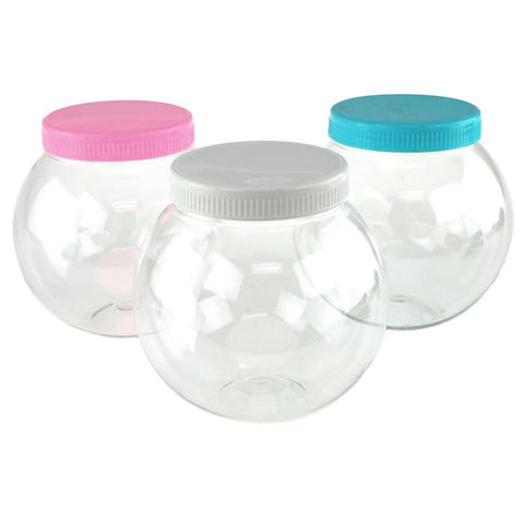 Plastic Round Favor Container with Lid, 4-1/2-Inch, Large