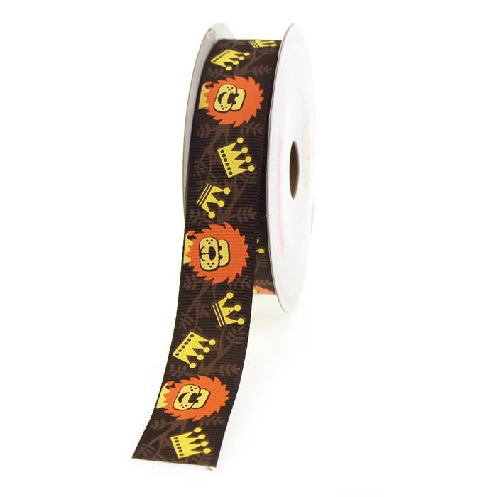 Lion King Brown Grosgrain Ribbon, 7/8-inch, 10-yard