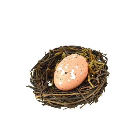 Artificial Bird Nest With Egg, Natural, 2-1/2-Inch