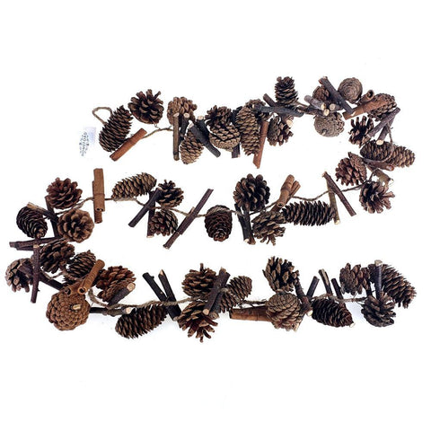 Christmas Mixed Pine Cones Garland, 6-Feet