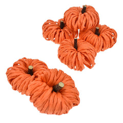 Bagged Raffia Pumpkin Decoration, 1-1/2-Inch, 6-Count