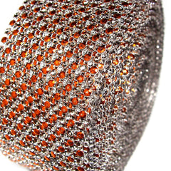 Two Tone Rhinestone Diamond Mesh Wrap Ribbon, 2-1/2-Inch, 10 Yards