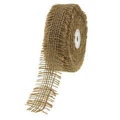 Burlap Ribbon Fringed Edge, 10-yard