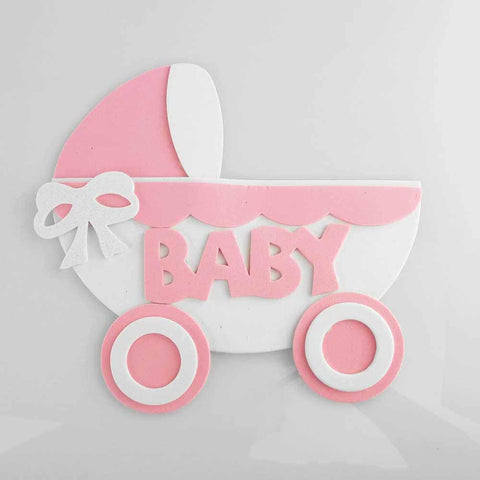 Baby Stroller Foam Decor, 7-Inch, Light Pink