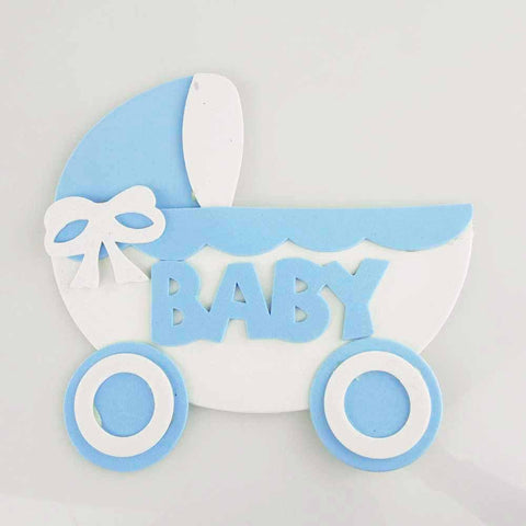 Baby Stroller Foam Decor, 7-Inch, Light Blue