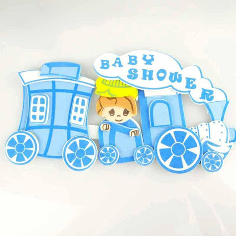 Choo Choo Train Foam Decor, 4-Inch, Light Blue