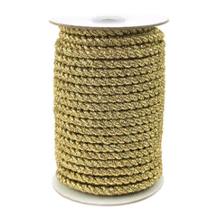 Twisted Cord Rope 2 Ply, 6mm, 25-yard, Gold Trim