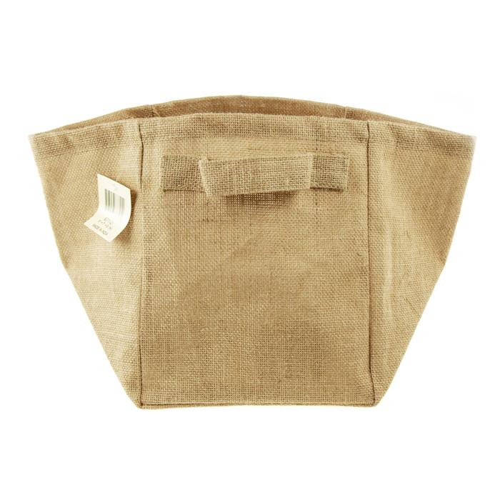 Burlap Storage Basket Bag w/ Side Holder, 9-Inch
