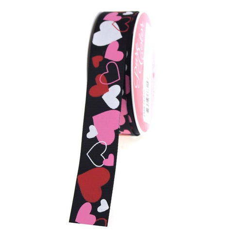 Heartfelt  Black Grosgrain Ribbon, 7/8-inch, 4-yard