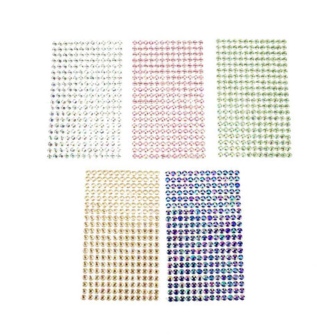 Round Adhesive Diamond Gem Stickers, 6mm