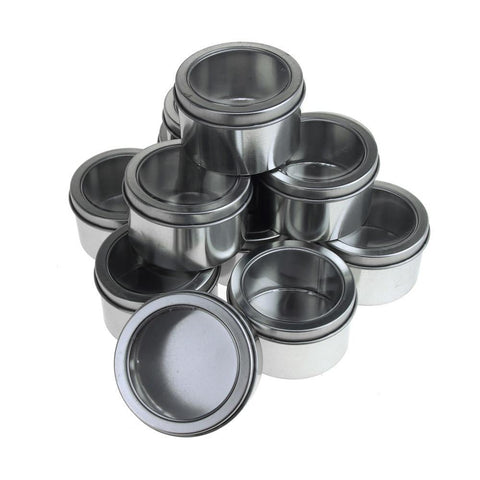 Round Metal Tin Gift Boxes, 3-Inch x 1-3/4-Inch, 12-Piece