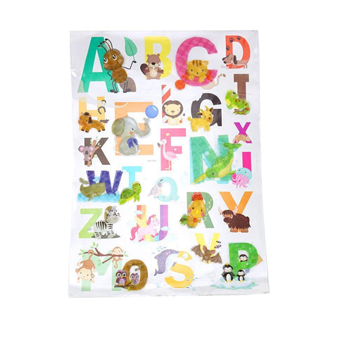 3D Alphabet Kid's Room Wall Art Stickers, Assorted, 23-Piece