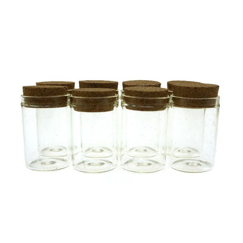 Clear Cork Jar Glass Bottles, 2-Inch, 12-Count