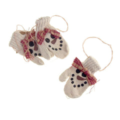Hanging Polyester Mittens Christmas Tree Ornament, 3-Piece