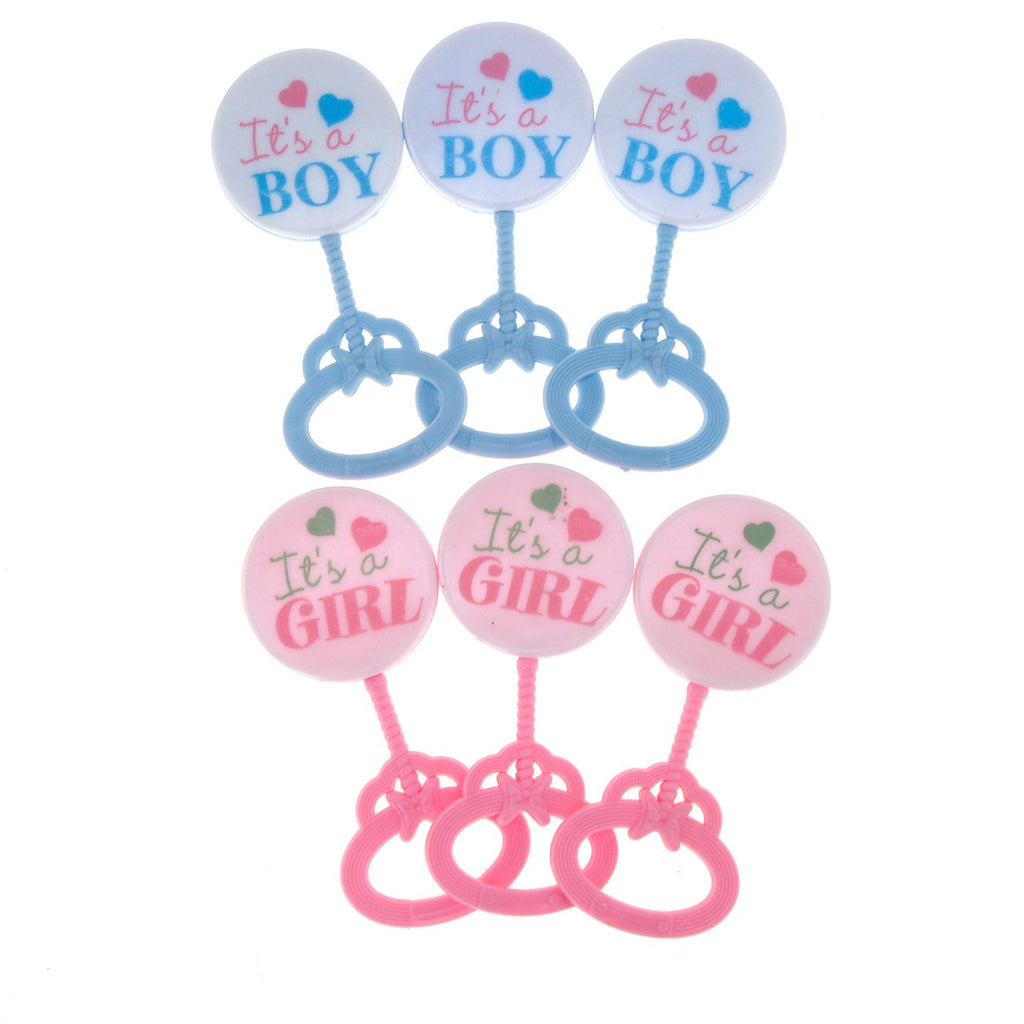 Mini Plastic Baby Rattle Favor Decorations, 3-1/2-Inch, 12-Count