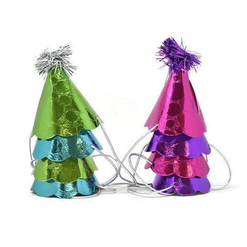 Mini Shiny Party Hats, 3-Inch, 8-Piece