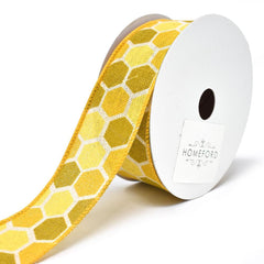 Variation Hex Wired Printed Canvas Ribbon, 1-1/2-Inch, 10-Yard