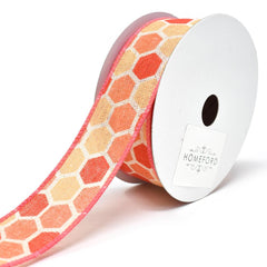 Variation Hex Wired Printed Canvas Ribbon, 1-1/2-Inch, 10-Yard