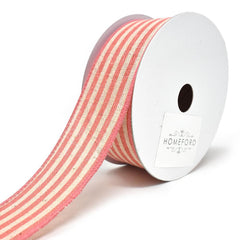 Cabana Stripes Canvas Wired Ribbon, 1-1/2-Inch, 10-Yard