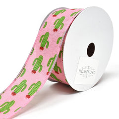 Deco Cactus Wired Linen Ribbon, 1-1/2-Inch, 10-Yard