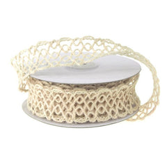 Open Weave Mesh Jute Wire Ribbon, 1-inch, 10-yard