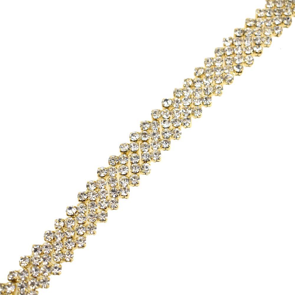 Five Row Zigzag Crystal Rhinestone Jewel Trim, 5/8-inch