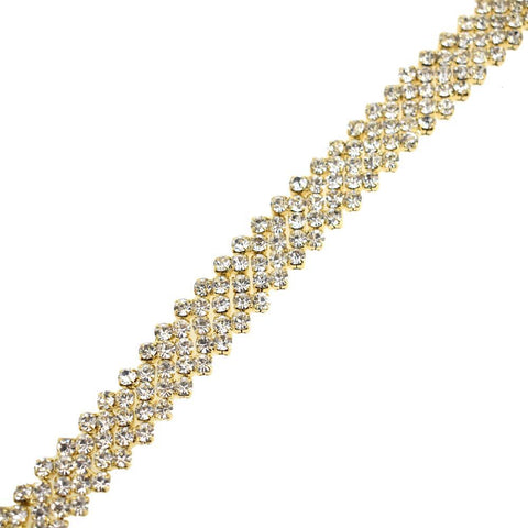 Five Row Zigzag Crystal Rhinestone Jewel Trim, 5/8-inch