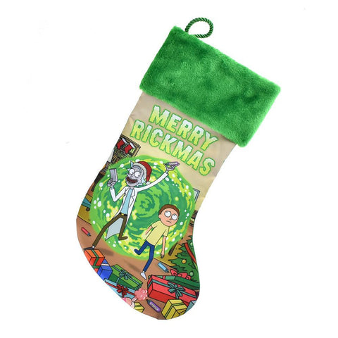 "Merry Rickmas" Rick and Morty Christmas Stocking, Green, 18-Inch