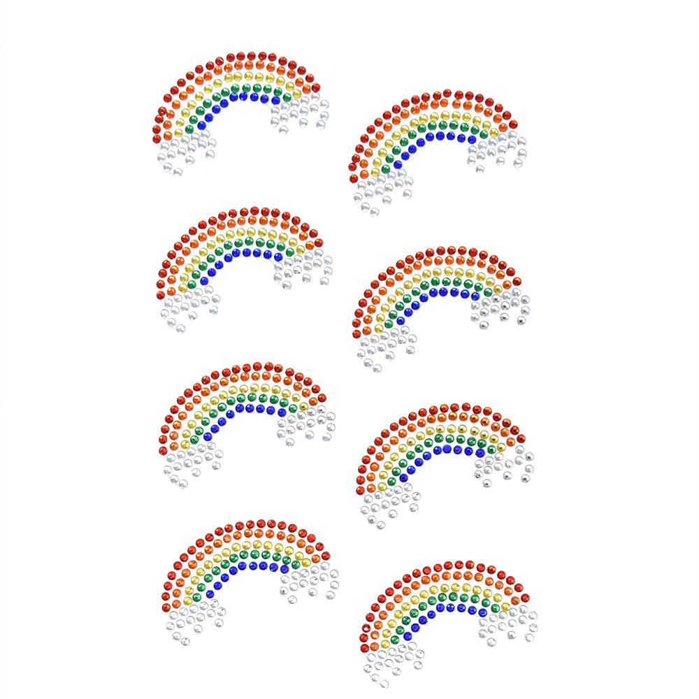 Rainbow Rhinestone Stickers, 1-1/2-Inch, 8-Count