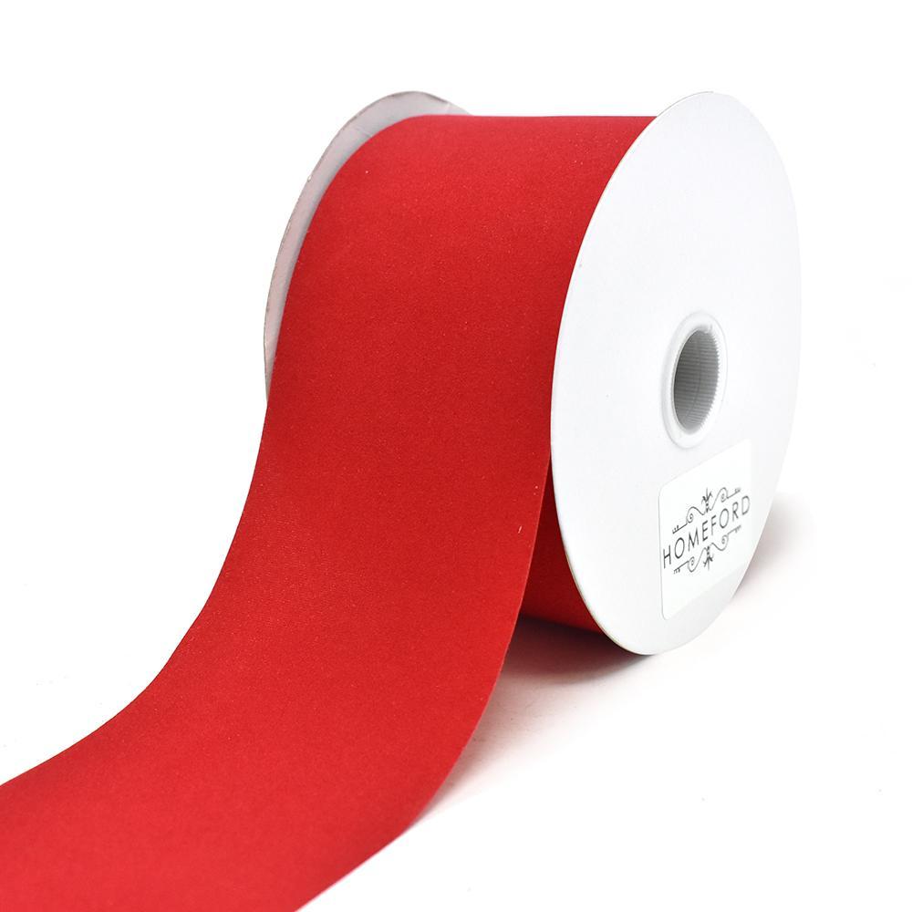 Christmas Velvet Cut Edge Ribbon, Red, 2-1/2-Inch, 25-Yard