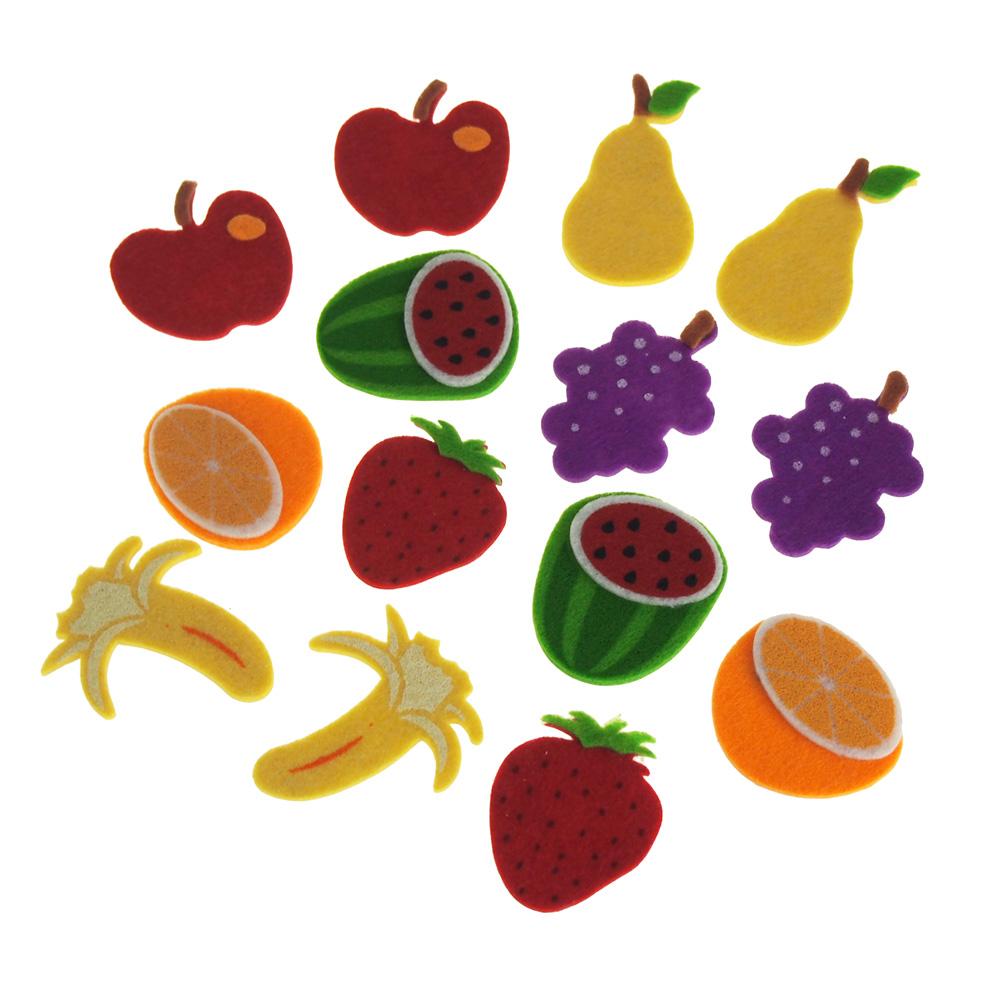 Self-Adhesive Fruit Medley Felt Die Cuts, 2-Inch, 14-Count