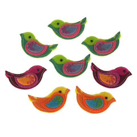 Self-Adhesive Chickadee Felt Die Cuts, 2-Inch, 8-Count