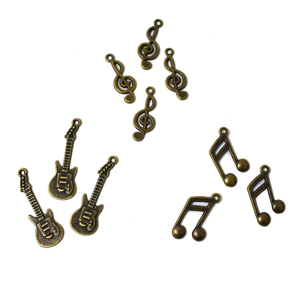 Antique Style Metal Charms, Melody, 10-Piece