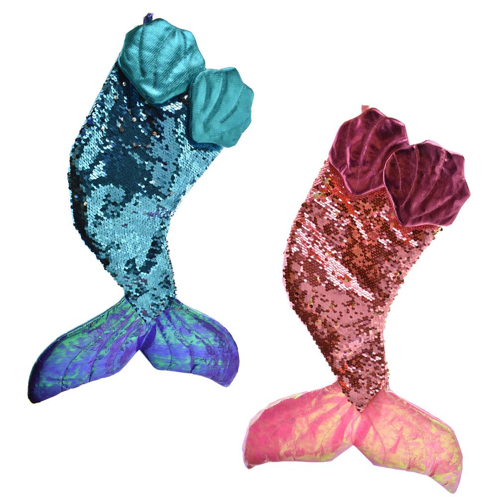 Sequin Mermaid Stockings, Blue/Pink, 2-Piece