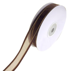 Gold-Lined Satin Edge Organza Ribbon, 25-yard